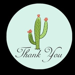 96 pieces 2.5" cactus Thank you Stickers
